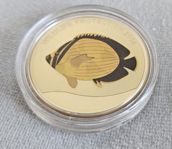 10 Francs Wildlife Protection 2005, gelber Schmetterlingsfisch